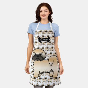 Goldener Shih Tzu Cartoon-Hund mit schwarzer Maske Schürze