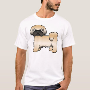 Goldener Shih Tzu mit schwarzer Maske, süßer Carto T-Shirt