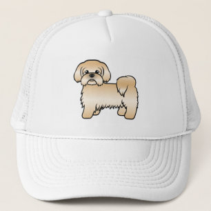 Goldener Shih Tzu süße Cartoon-Hund-Illustration Truckerkappe