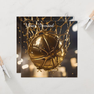"Goldener Sieg: Netball in einem glänzenden Netz g Einladung