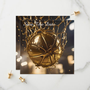 "Goldener Sieg: Netball in einem glänzenden Netz g Save The Date