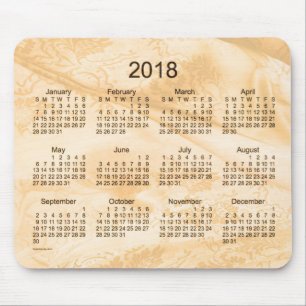 Goldener Silk Kalender 2018 durch Janz Mousepad