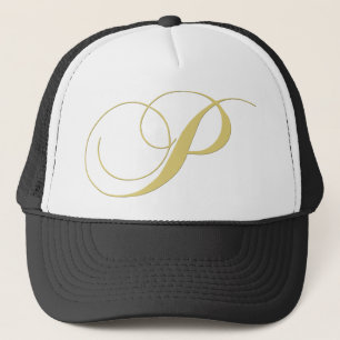 Goldener Single des Monogramm-Buchstabe-P Truckerkappe