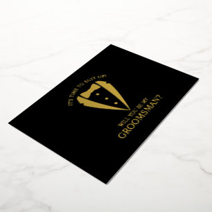 Goldener Smoking-Anzug Personalisierter Vorschlag Folieneinladung