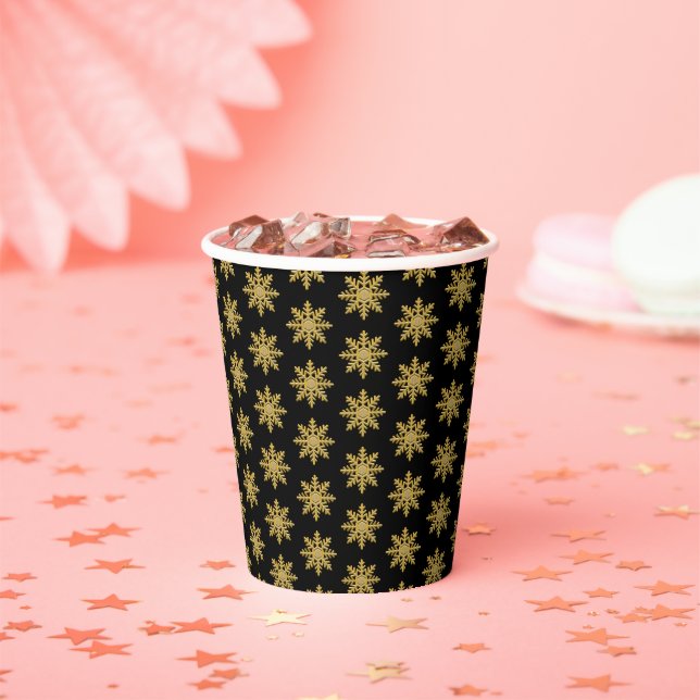 Goldener Snowflake-Papier-Cup Pappbecher (Insitu)