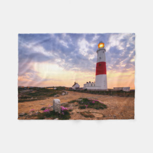 Goldener Sonnenaufgang an Leuchtturm Portlands Fleecedecke