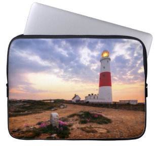 Goldener Sonnenaufgang an Leuchtturm Portlands Laptopschutzhülle
