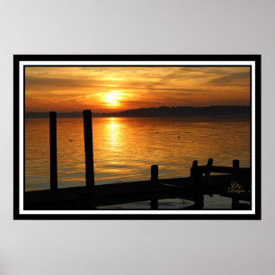 Goldener Sonnenaufgang auf dem Poster