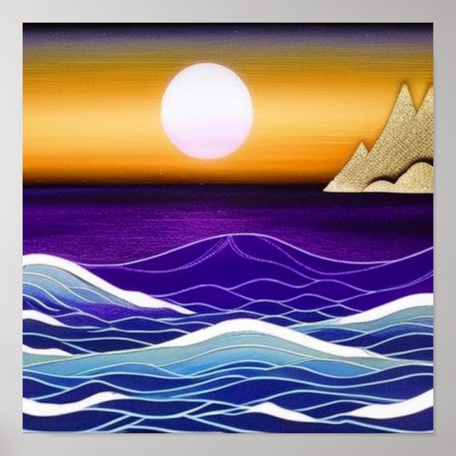 Goldener Sonnenaufgang auf Sea Poster (Vorne)