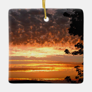 Goldener Sonnenaufgang Keramikornament