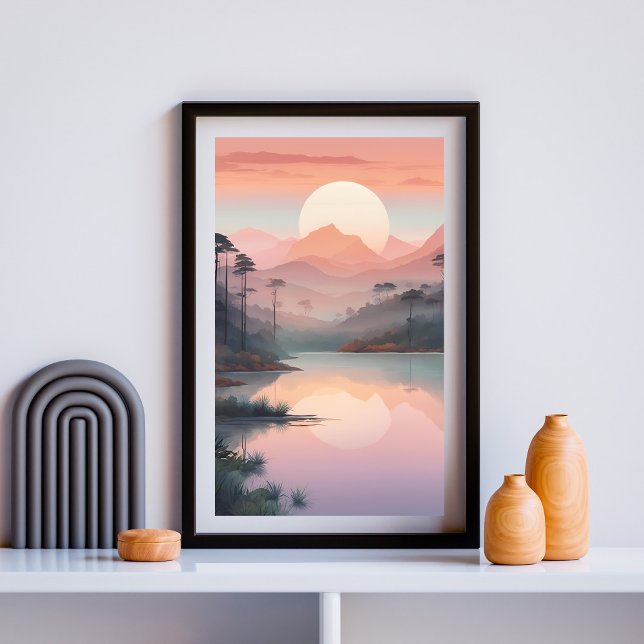 Goldener Sonnenaufgang über schleichende Berge Poster (Von Creator hochgeladen)