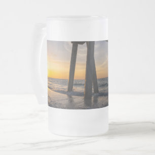 Goldener Sonnenaufgang unter dem Pensacola Pier Fr Mattglas Bierglas