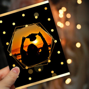 Goldener Sonnenuntergang Abschluss Einladung