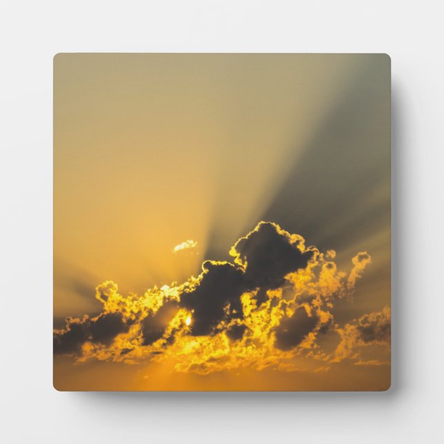 Goldener Sonnenuntergang als Cloud Fotoplatte (Vorderseite)