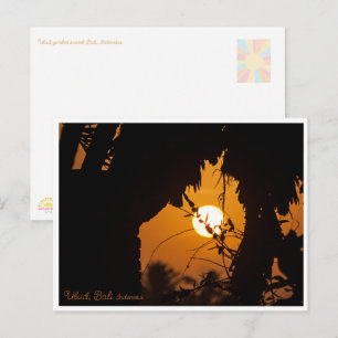 Goldener Sonnenuntergang-Garten Ubud – Kunstpostka Postkarte