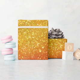 Goldener Sonnenuntergang Gemustert Orange Glitter  Geschenkpapier