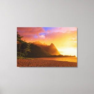 Goldener Sonnenuntergang, Hawaii Leinwanddruck