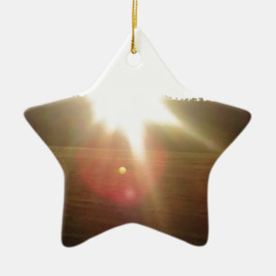 Goldener Sonnenuntergang Keramik Ornament
