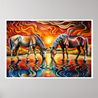 goldener Sonnenuntergang Poster
