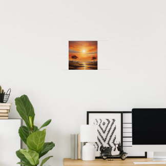 Goldener Sonnenuntergang Poster