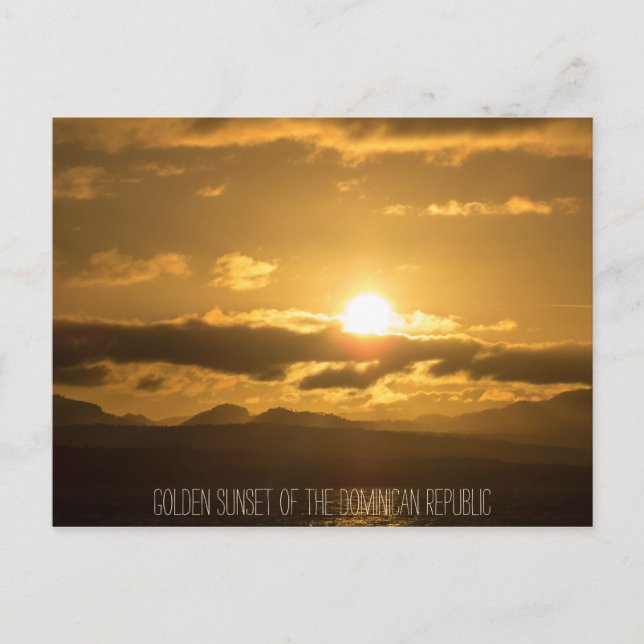 Goldener Sonnenuntergang Postkarte (Vorderseite)