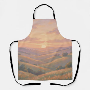 Goldener Sonnenuntergang Rollende Hügel Pastell-La Schürze