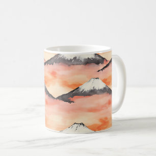 Goldener Sonnenuntergang Schneeberg Wasserfarbenla Kaffeetasse