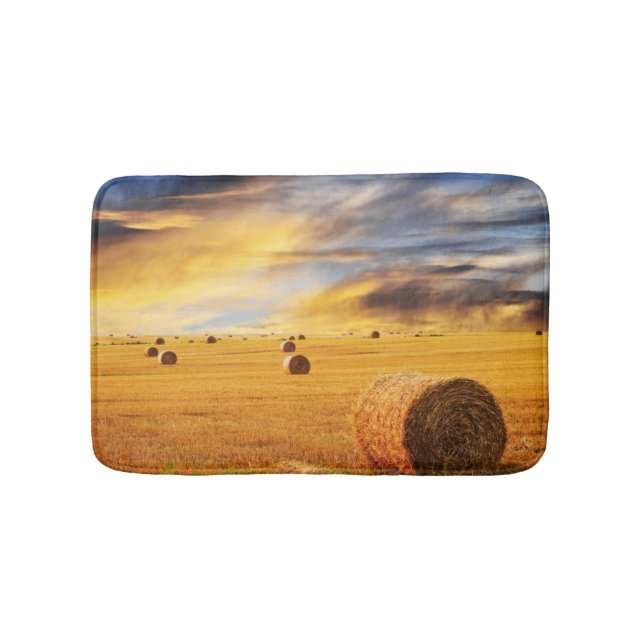 Goldener Sonnenuntergang über dem Feld Badematte (Vorderseite)