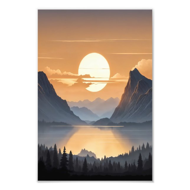 Goldener Sonnenuntergang über der majestätischen B Fotodruck (Vorne)