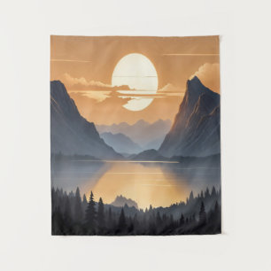 Goldener Sonnenuntergang über der majestätischen B Wandteppich