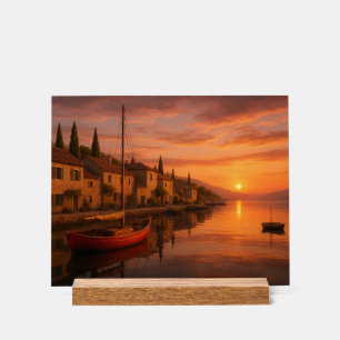Goldener Sonnenuntergang über Küstendorf Acrylschild