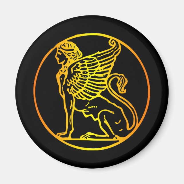 Goldener Sphinx Magnet (Vorne)