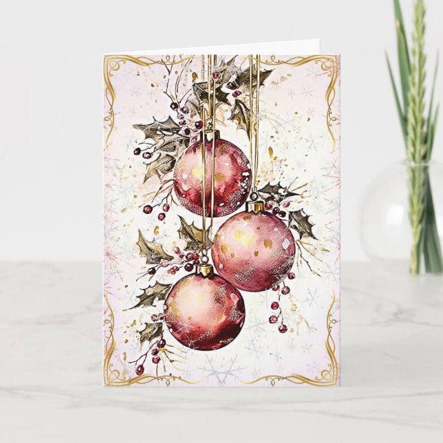Goldener Splendor zu Weihnachten Karte (Vorderseite)