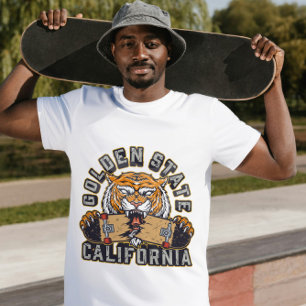Goldener Staat California Skateboarding T-Shirt