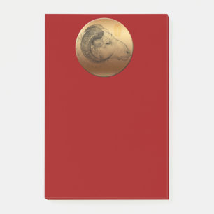 Goldener Stamm 2 Frohes chinesisches Neujahrsfest Post-it Klebezettel