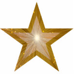 Goldener Star "Zwei Töne" Weihnachtsschmuck Fotoskulptur Ornament<br><div class="desc">Modernes Design mit zwei leuchtenden Tönen, glänzenden Gold und weißen Stern auf glühendem goldfarbenem Hintergrund. Ornament mit einem Gold und Weiß anpassbaren Design für Sie, um mit Ihrem eigenen Text, Bildern und Ideen zu personalisieren. Auch als Skulptur, Magnet, Button oder Schlüsselanhänger erhältlich. Erstellt von Jess Perry unter Verwendung von Originalfotos...</div>