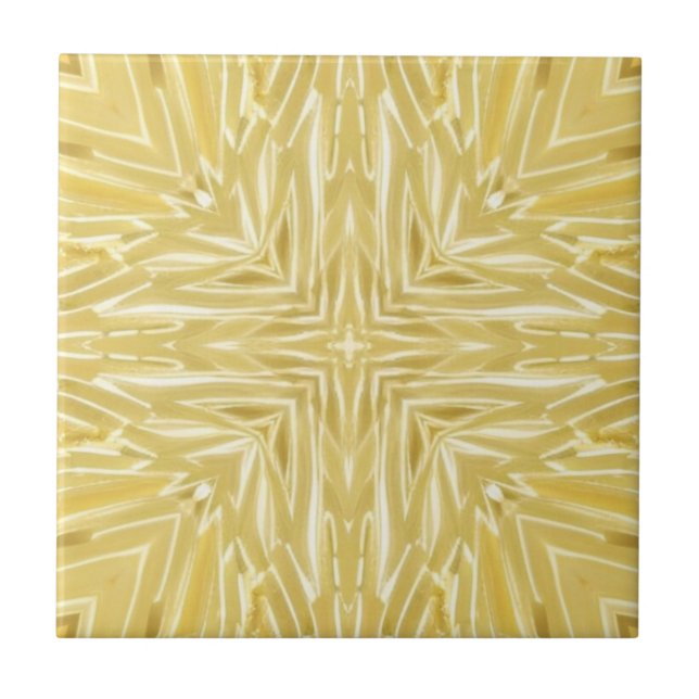 Goldener Stern 4-Punkte geometrisches Design Fliese (Vorderseite)