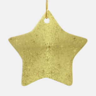 Goldener Stern Keramik Ornament