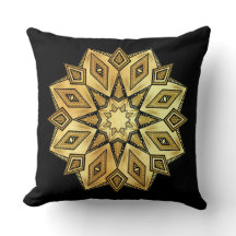 Goldener Stern-Mandala auf schwarzem Hintergrund