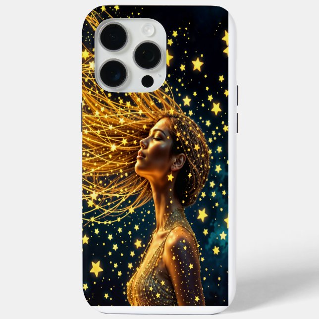Goldener Sternenhimmel in der Mode Schönheitsmädch Case-Mate iPhone Hülle (Rückseite)