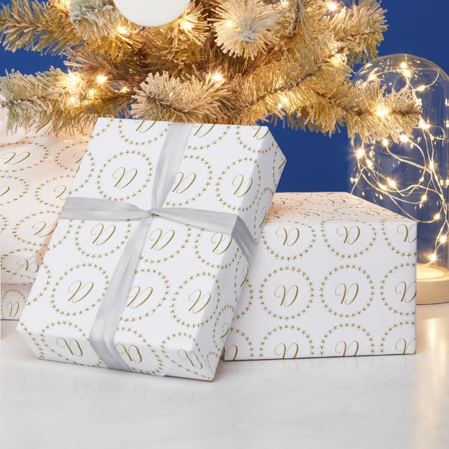 Goldener Sternenkreis, Personalisiert Geschenkpapier (Feiertage)