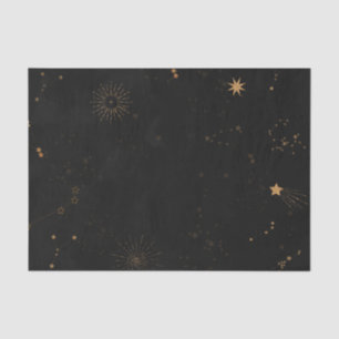 Goldener Sternschnuppen-Sonnenstrahl-Dekor für den Seidenpapier