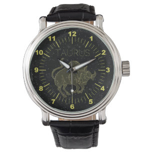 Goldener Stier Armbanduhr