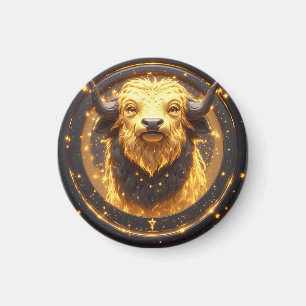 Goldener Stier innerhalb eines kreisförmigen Zodia Magnet