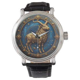 Goldener Stier Stier im kosmischen Tierkreis Armbanduhr