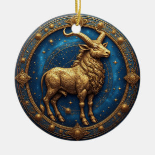 Goldener Stier Stier im kosmischen Tierkreis Keramik Ornament