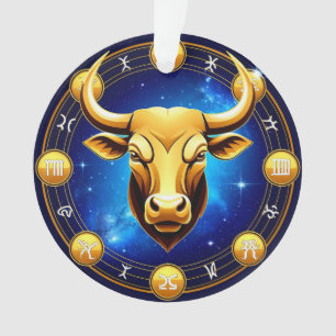 Goldener Stier Stier im kosmischen Tierkreis Ornament