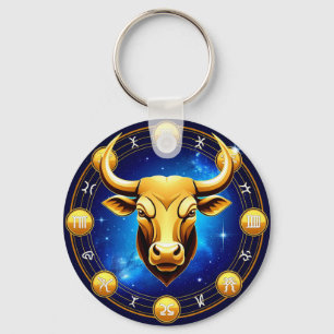 Goldener Stier Stier im kosmischen Tierkreis Schlüsselanhänger