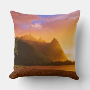 Goldener Strandsonnenuntergang, Hawaii Kissen