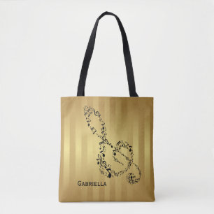 Goldener Streifen-Schwarzesdreifacher Tasche